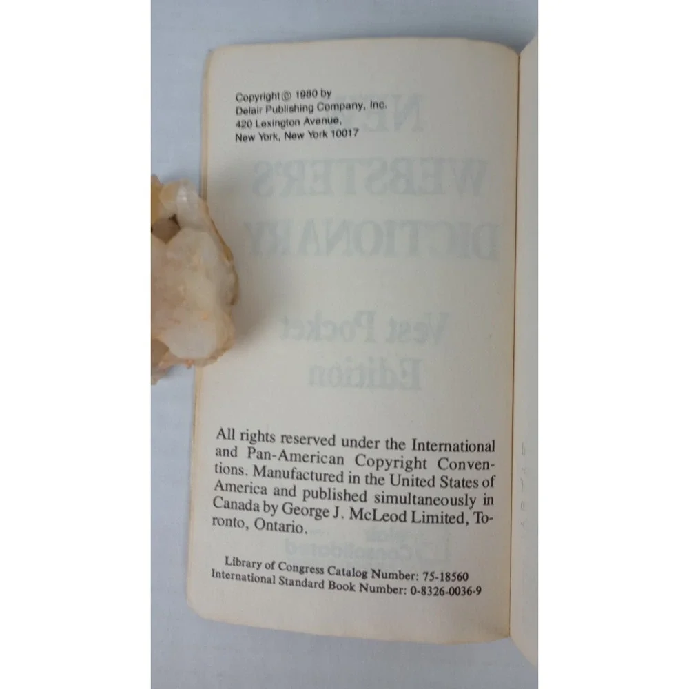 New Webster's Dictionary Vest Pocket Edition 1980 Delair Publishing
